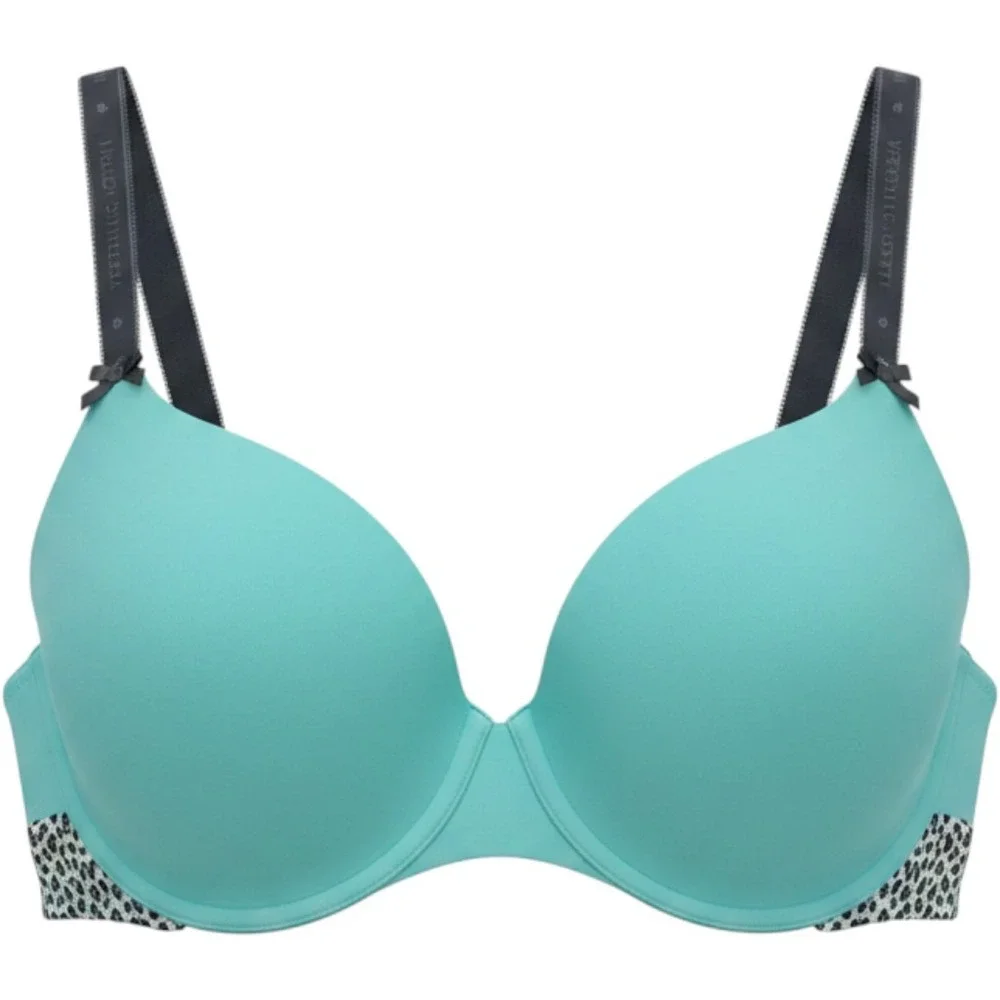 Victoria's Secret Unlined Perfect Coverage Bra 40C Turquoise Leopard Lace
